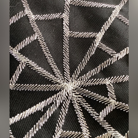 Halloween Table Runner, Black with Silver Spider Webs, 14x72, Polyester, - Picture 3 of 4